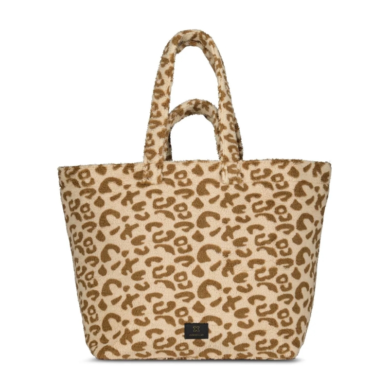 Codello Crossbody Bag Große Tote Bag mit Animal Print beige