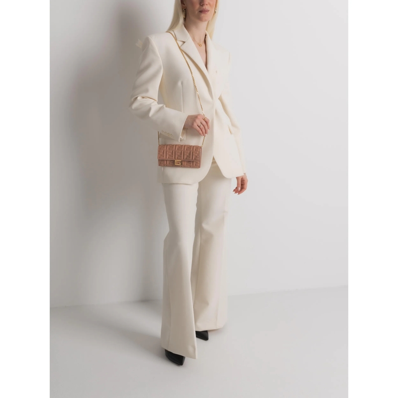 Fendi Wallet On A Chain Baguette Chain Long Wallet Light Pink(Image 2)