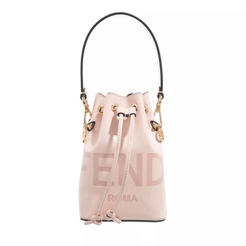 Fendi Mini Logo Bucket Bag Leather Light Rose Borsa a secchiello