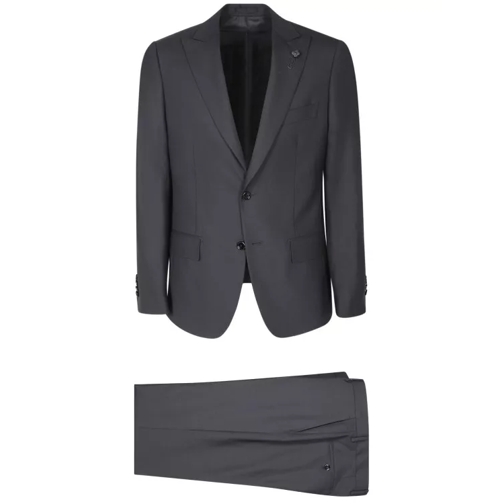Lardini Wool Suit Black 