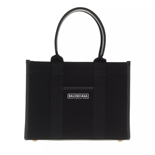 Balenciaga Hardware Small Tote Bag Cotton Canvas  Black Rymlig shoppingväska