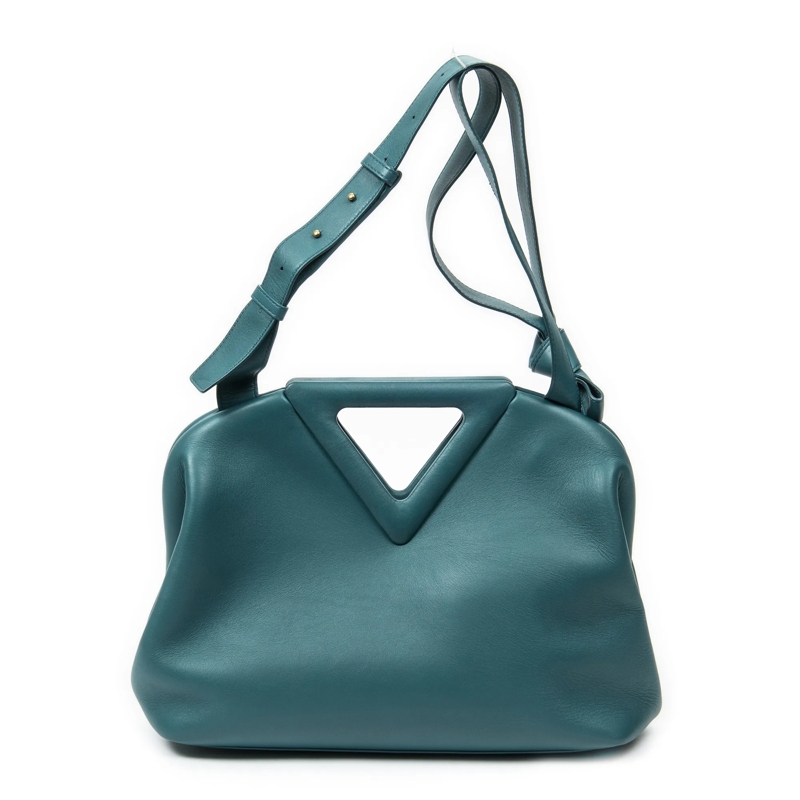 Bottega Veneta Crossbody Bag The Point Triangle Bag blaugrün