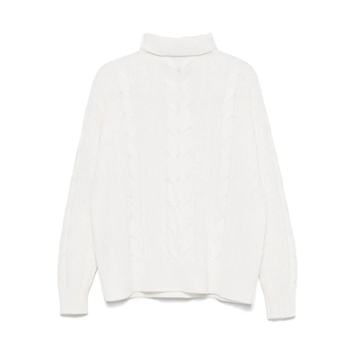 Lorena Antoniazzi Pull à col roulé Cable-Knit Turtleneck Sweater White (Image 2)
