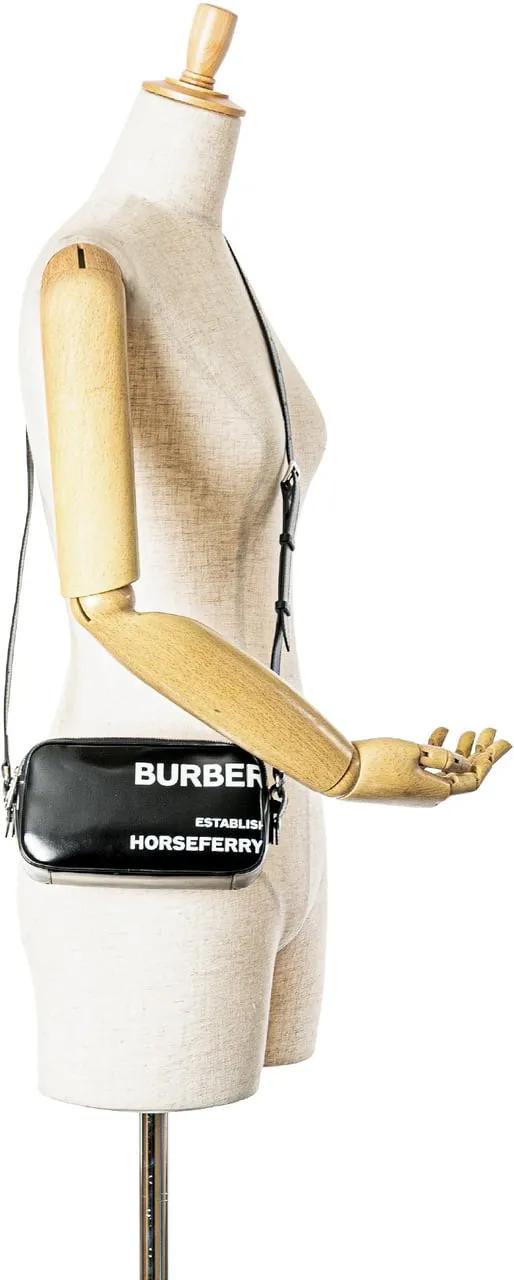 Burberry Hobo bags 2018-2024 Micro Coated Canvas Horseferry Camera Ba in zwart