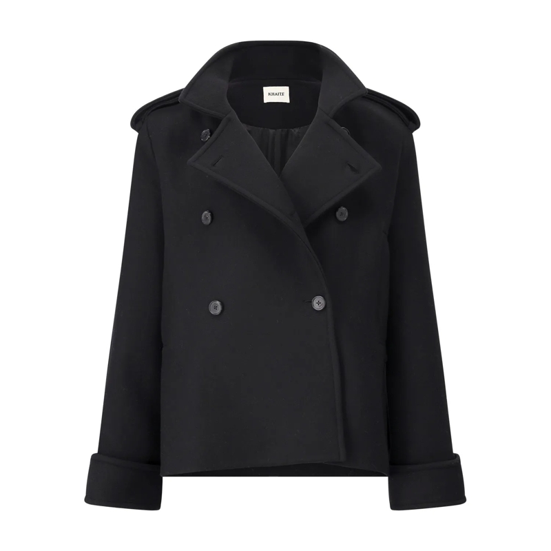 Khaite  Kurzmantel Dean aus Woll-Mix Schwarz