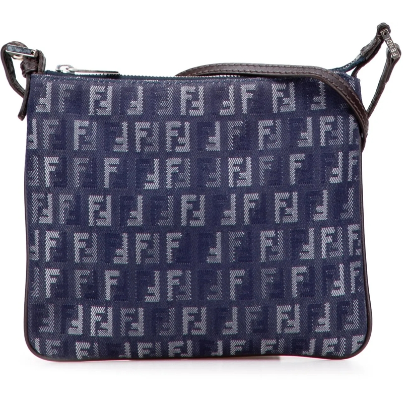 Fendi Schultertasche Zucchino Denim Crossbody blau