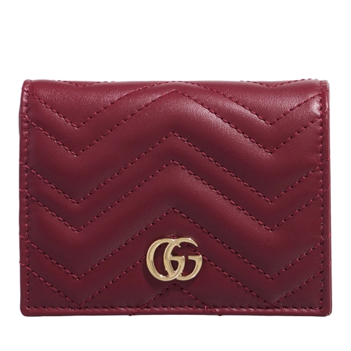 Gucci Gg Mormont Card Case Wallet Red Bi-Fold Portemonnee