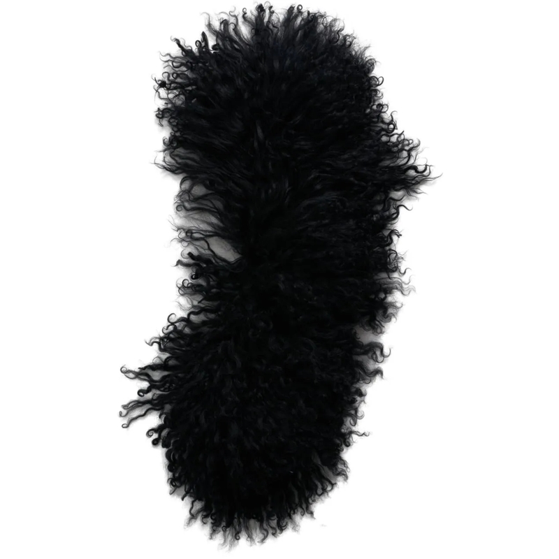 Herno Écharpe en laine Mongolian fur collar schwarz