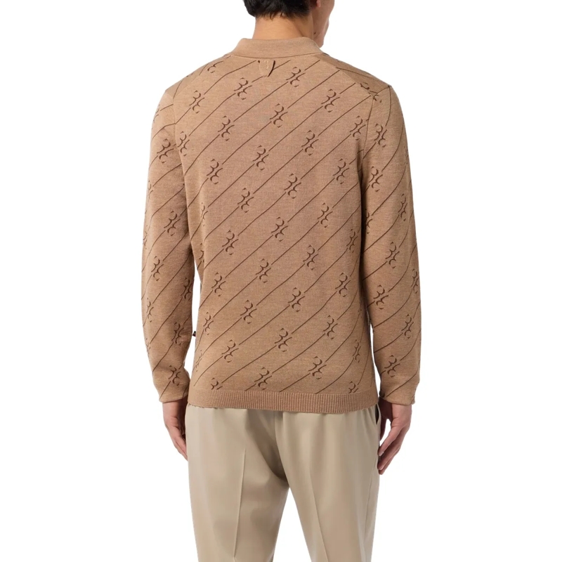 BILLIONAIRE Top Polo Longsleeve All-Over Bb beige(Image 2)