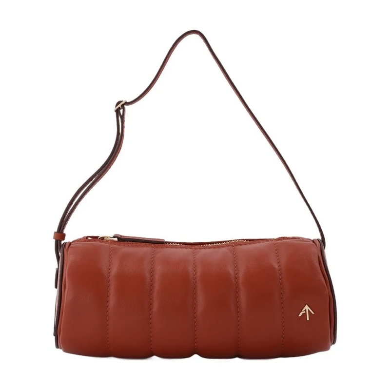Manu Atelier Sac à bandoulière Padded Cylinder Bag In Red Leather Red