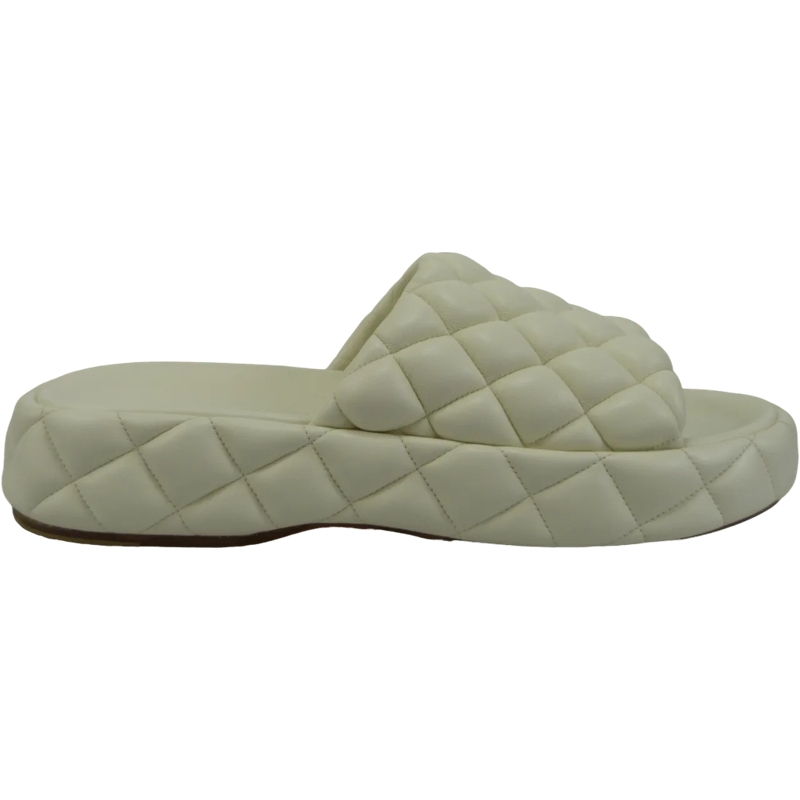 Bottega Veneta Chaussons Sandalo imbottito in pelle bianca weiß