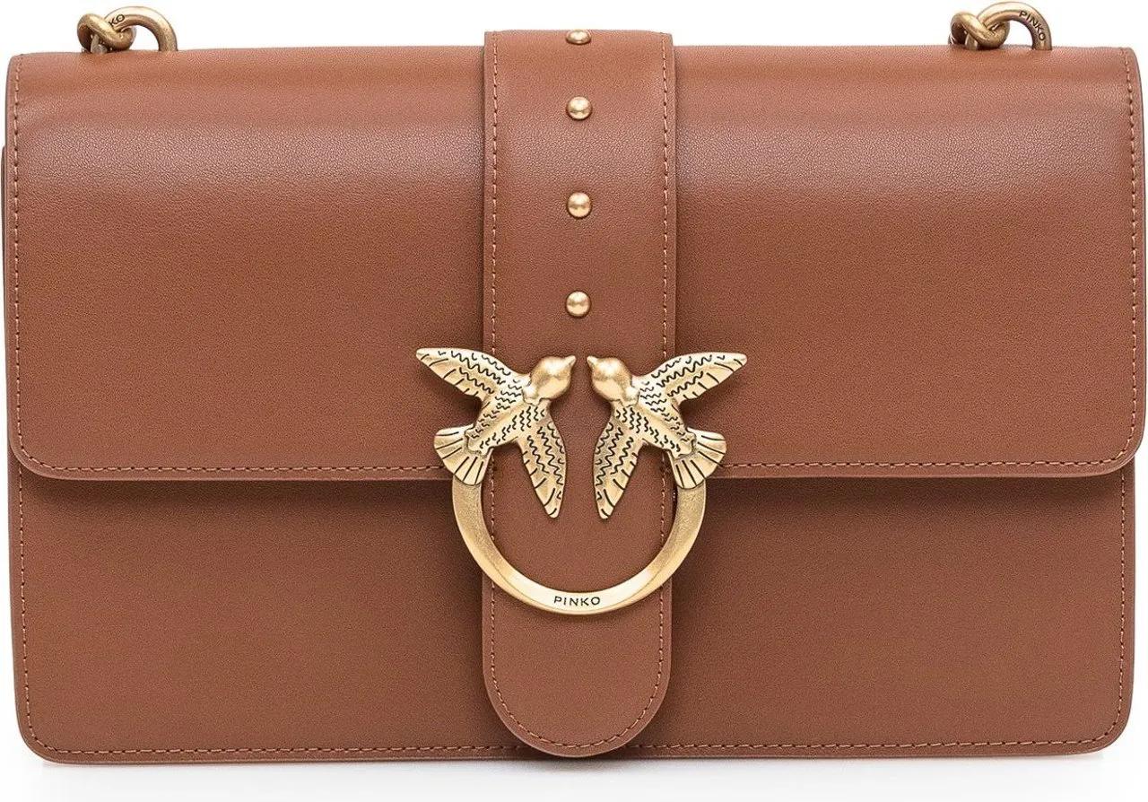 pinko Crossbody bags Leather Brown in bruin