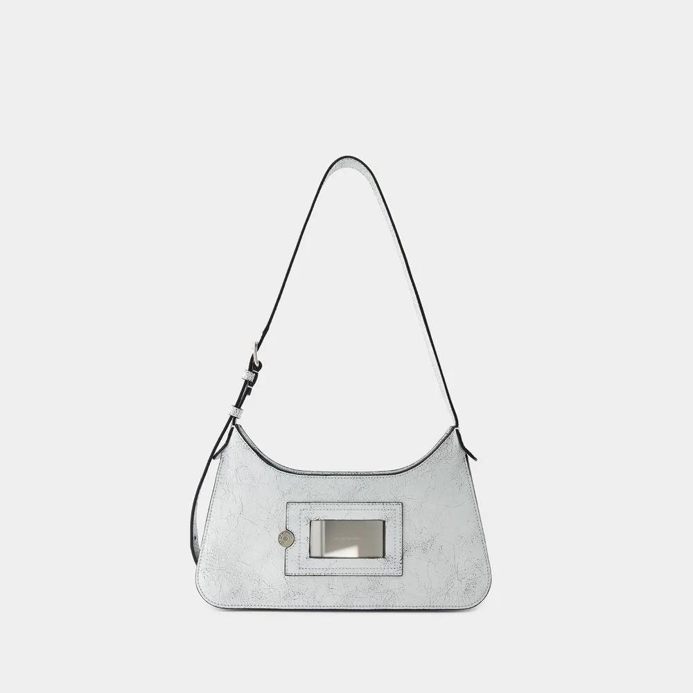 Acne Studios Hobo bags Platt Mini Crackle Hobo Bag Leather White in wit