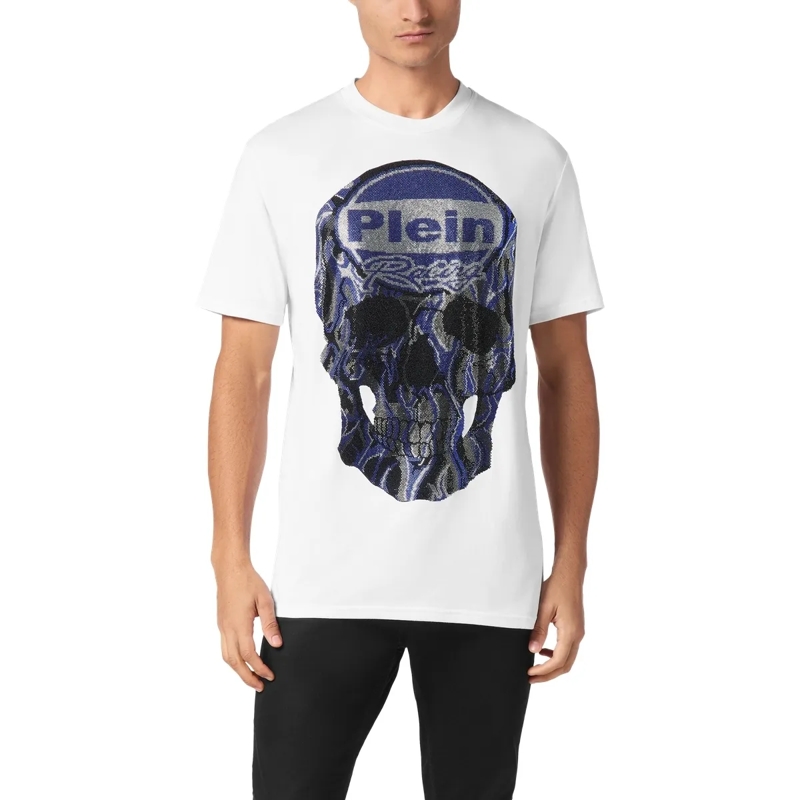 Philipp Plein T-Shirt T-Shirt Skull Mit Schmucksteinen weiss(Image 3)