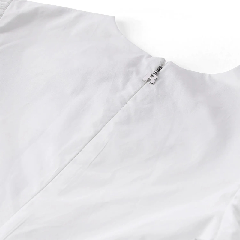 Rotate Chemisier Blusenshirt mit Puffärmeln weiß(Image 4)