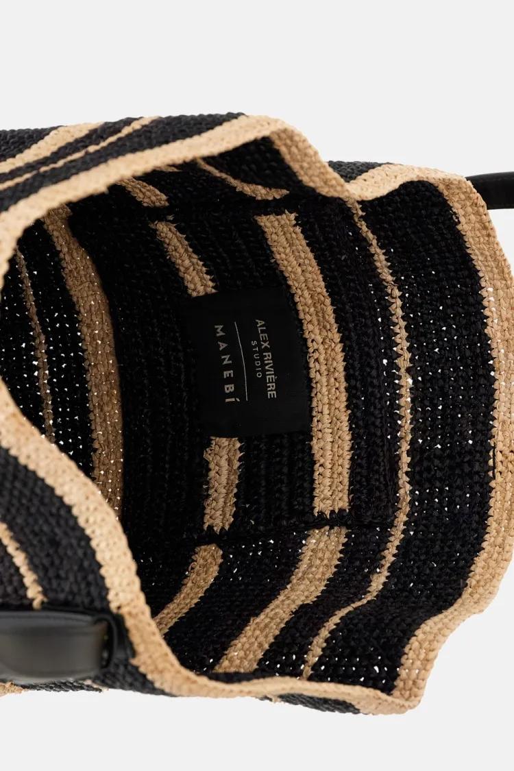 Manebi Shoppers & Totes Ar Bahia Straw Bag in zwart
