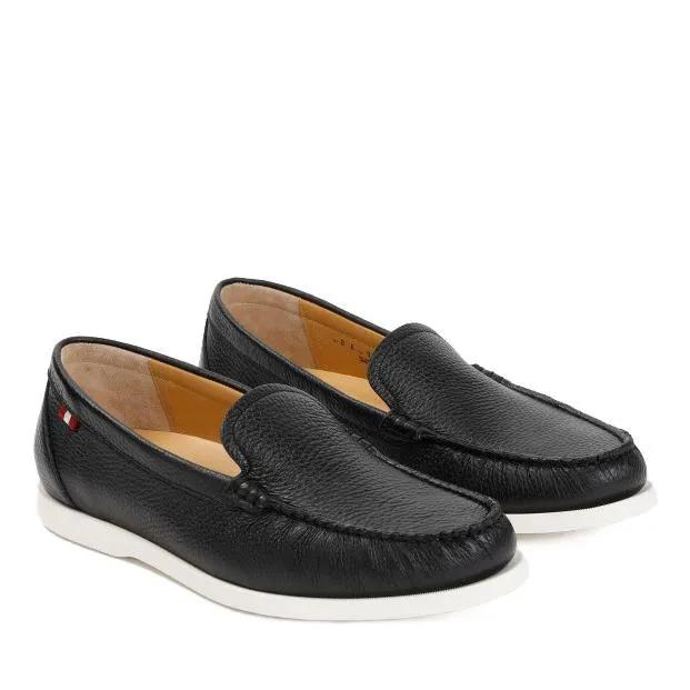 Bally Loafers & Ballerinas - Black Grained Deer Leather Nadim Mocassin - Gr. 41 (EU) - in Schwarz - für Damen