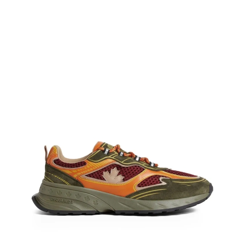 Dsquared2 Lage-top sneaker Multicolored Sneakers With Olive Suede Grey