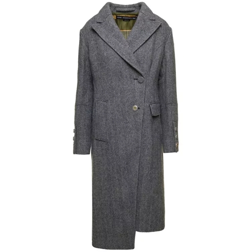 Andersson Bell Enya' Grey Asymmetric Double-Breasted Coat With He Grey 