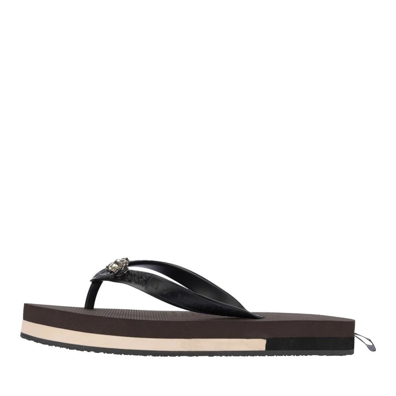 UZURII Flip Flops Zehentrenner Mondriaan Switch Mid Heel mocca