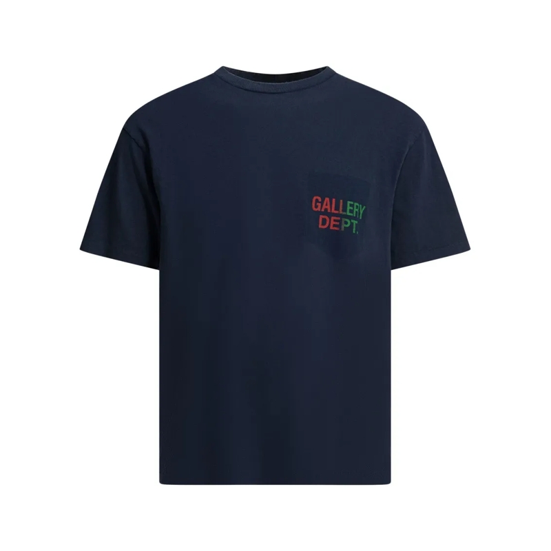 Gallery Dept. T-Shirt Relaxed Fit Cotton T-Shirt With Logo Prints Blue