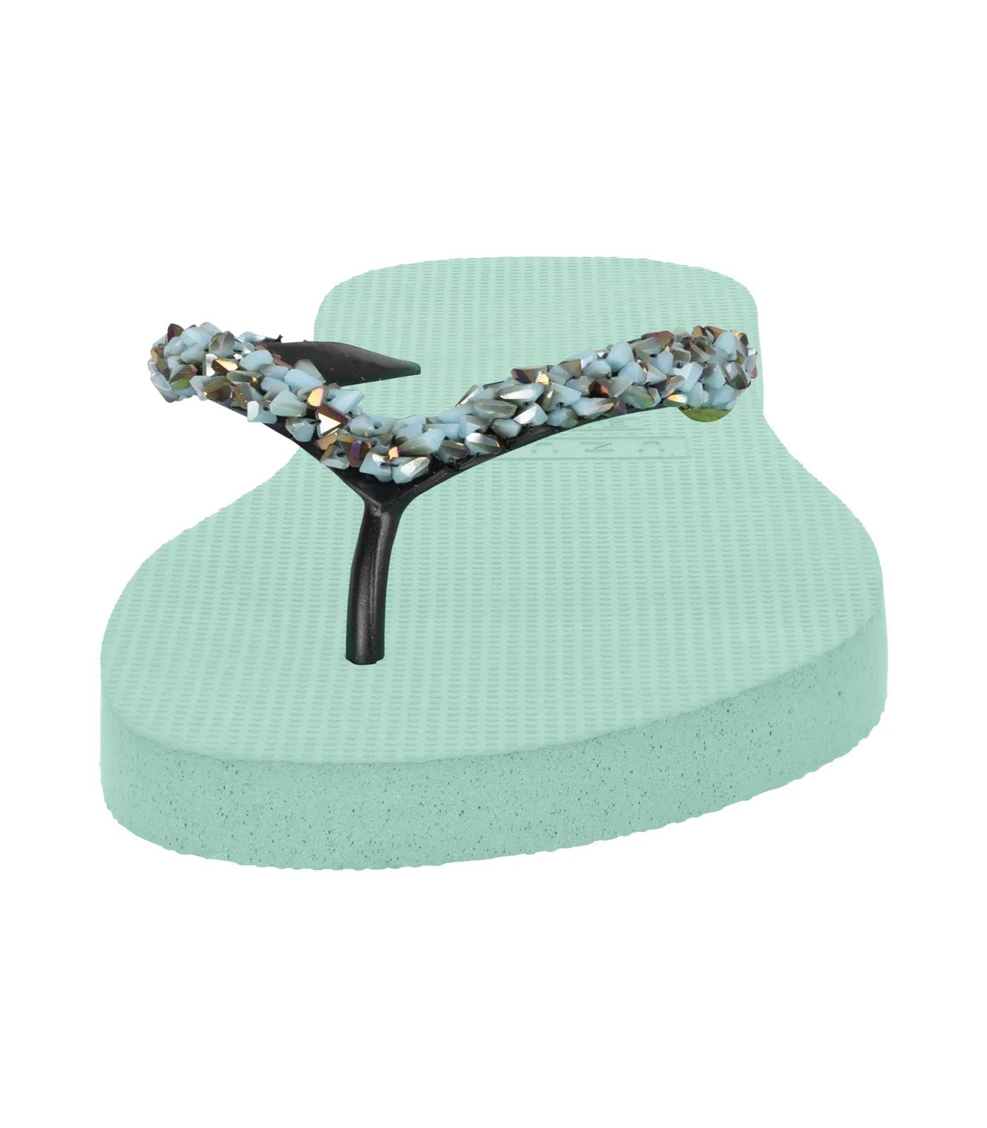 Thumbnail - UZURII Slipper & Pantoletten - platte hausschuhe Classic Aby Baby Blue - Gr. 41,5 (EU) - in Grün - für Damen