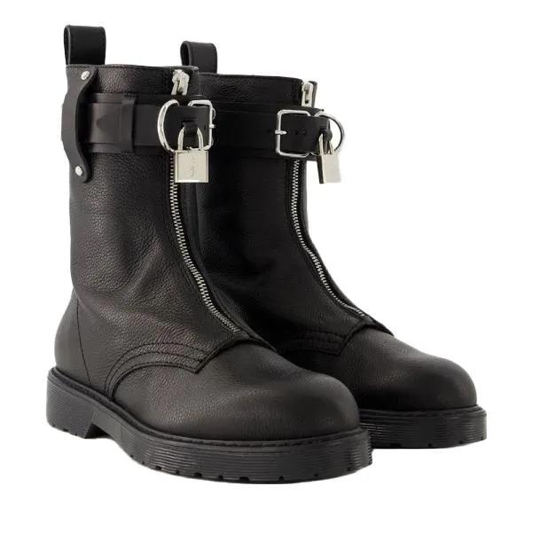 J.W.Anderson Boots & Stiefeletten - Punk Combat Boots - Leather - Black - Gr. 37 (EU) - in Schwarz - für Damen