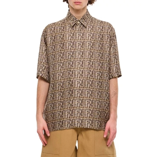 Fendi Silk Ff Shirt Brown 