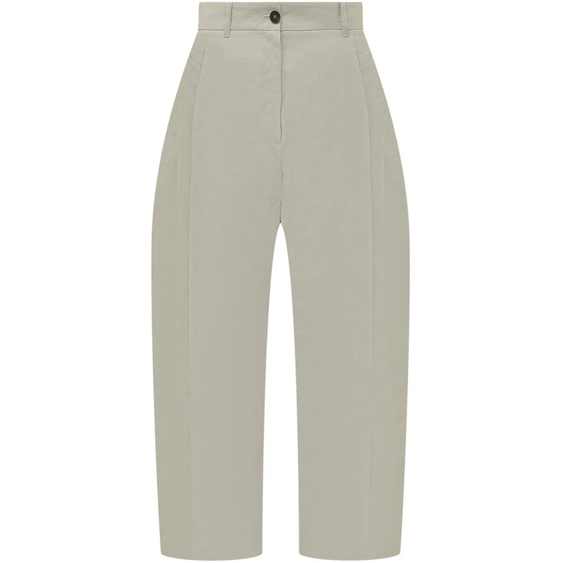 Studio Nicholson Hose Pantaloni con Gamba Curva e Pinces taupe