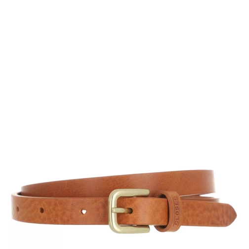Closed Belt Vintage Leather Caramel Thin Belt