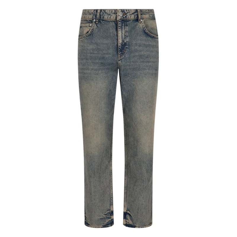 Represent Jeans Straight-Leg Blue Denim Jeans With Worn Effect Blue