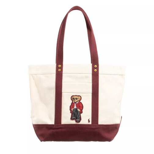 Polo Ralph Lauren Pp Tote Medium Ecru/Deep Burgundy Shopping Bag