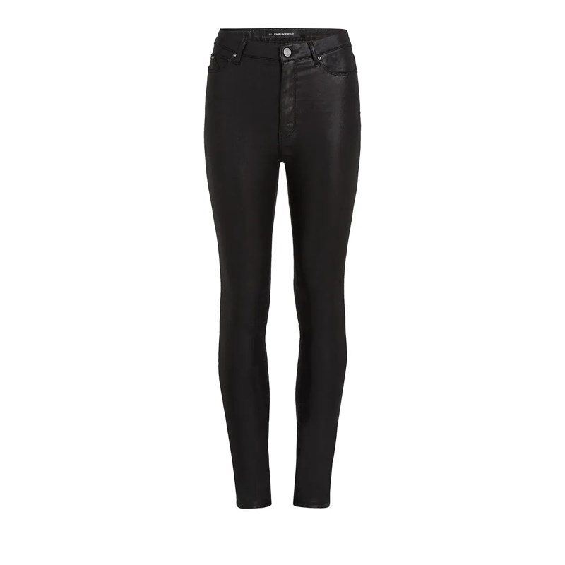 Karl Lagerfeld Jeans mit geradem Bein METALLIC SKINNY-JEANS schwarz