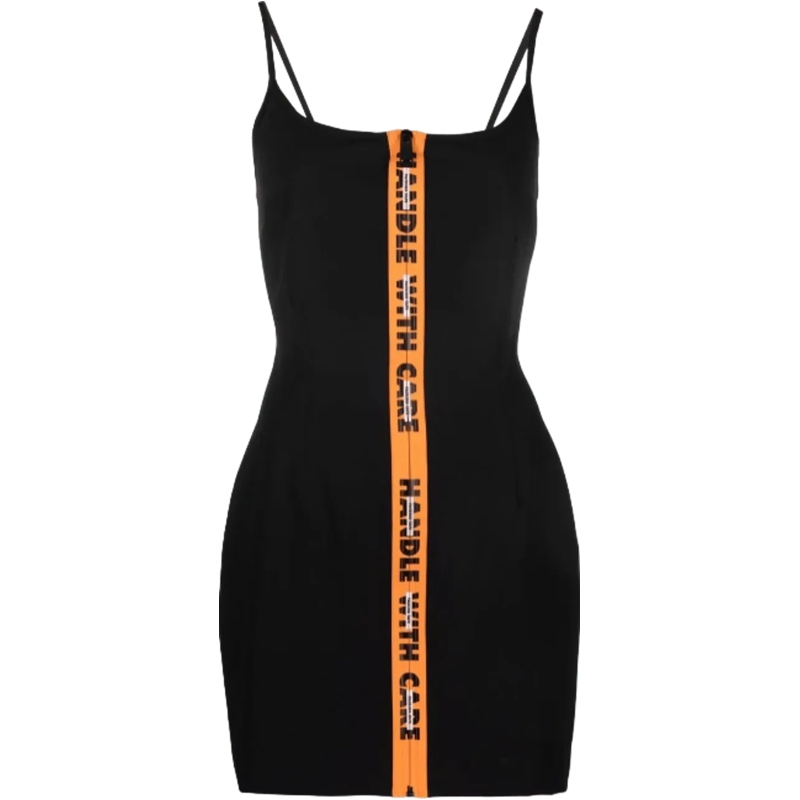 Heron Preston Midikleid Abito stretch gabardine nero schwarz