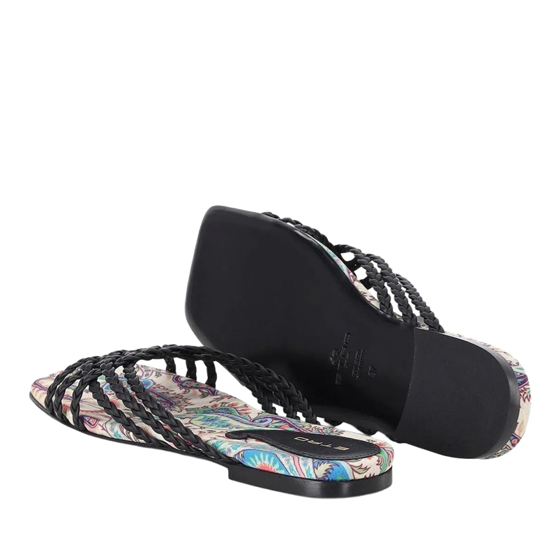 Etro Veterschoenen Sandalen aus Leder schwarz(Image 2)