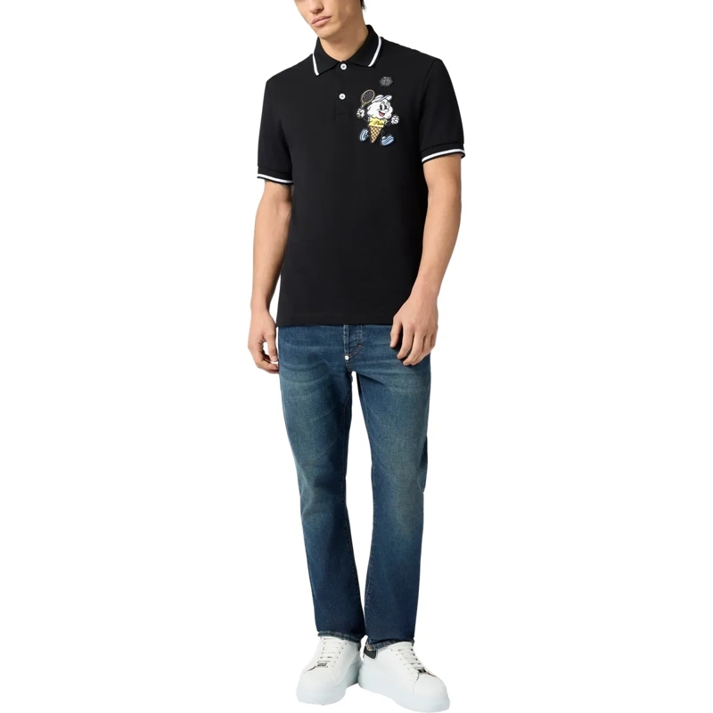 Philipp Plein Top Polo T-Shirt Gelato Monsters schwarz(Image 4)