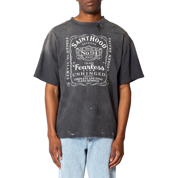Saint Mxxxxxx NH_SS TEE/STHD.FEARLESS/BLACK schwarz | T-Shirts