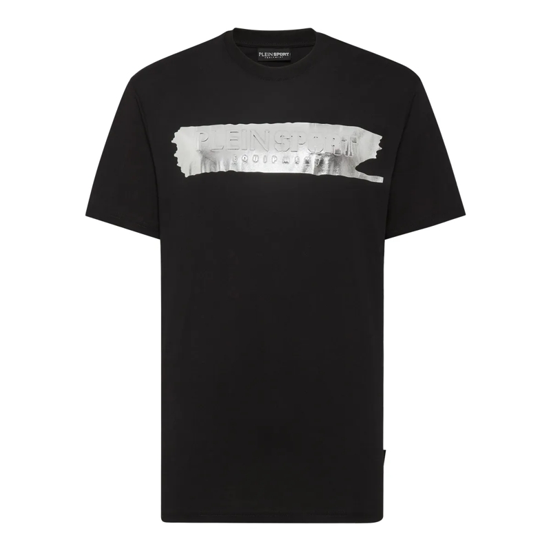 Plein Sport T-Shirt T-Shirt Rundhalsausschnitt Silver Brush schwarz