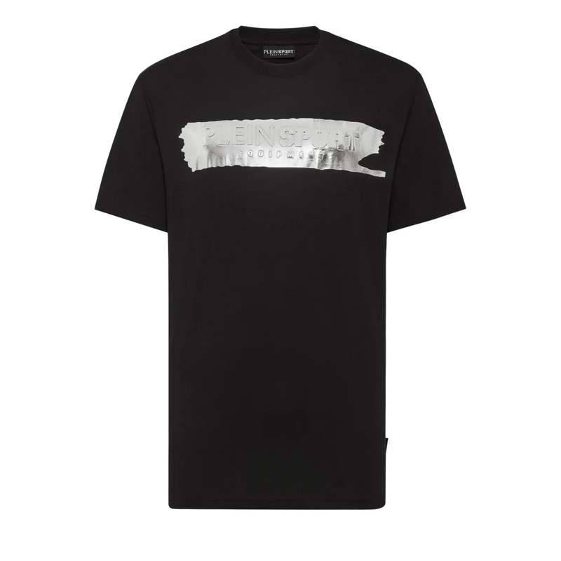 Plein Sport T-Shirt T-Shirt Rundhalsausschnitt Silver Brush schwarz