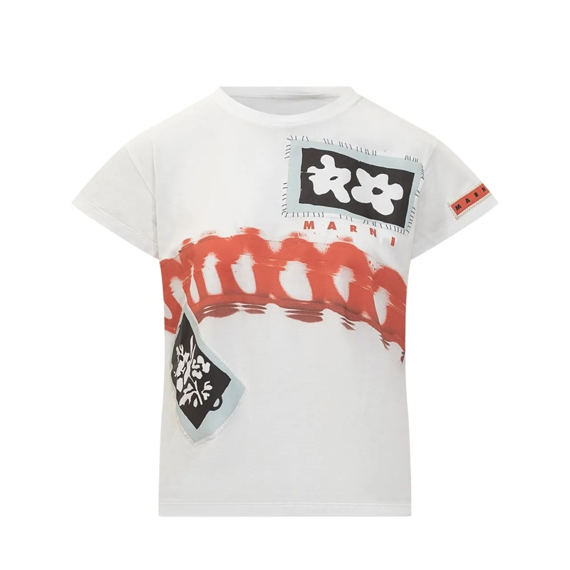 Marni T-shirt T-shirt Marni bianca con stampa weiß