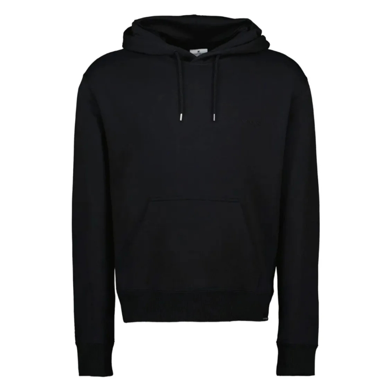 Courrèges Pullover Cropped Hoodie Sweater With Drawstring Hood Black
