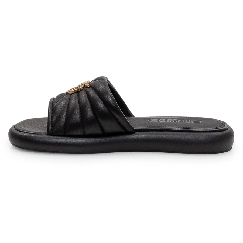 Pinko Slides Ciabatta in pelle imbottita con dettaglio logo schwarz(Image 4)