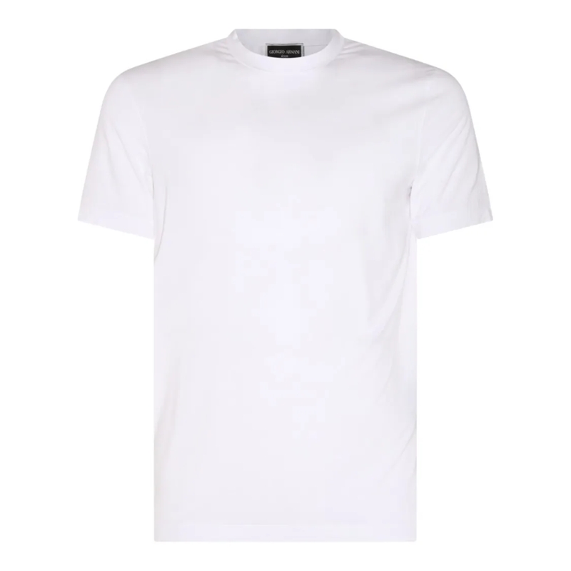 Giorgio Armani T-shirt Viscose Blend T-Shirt With Embroidered Logo White