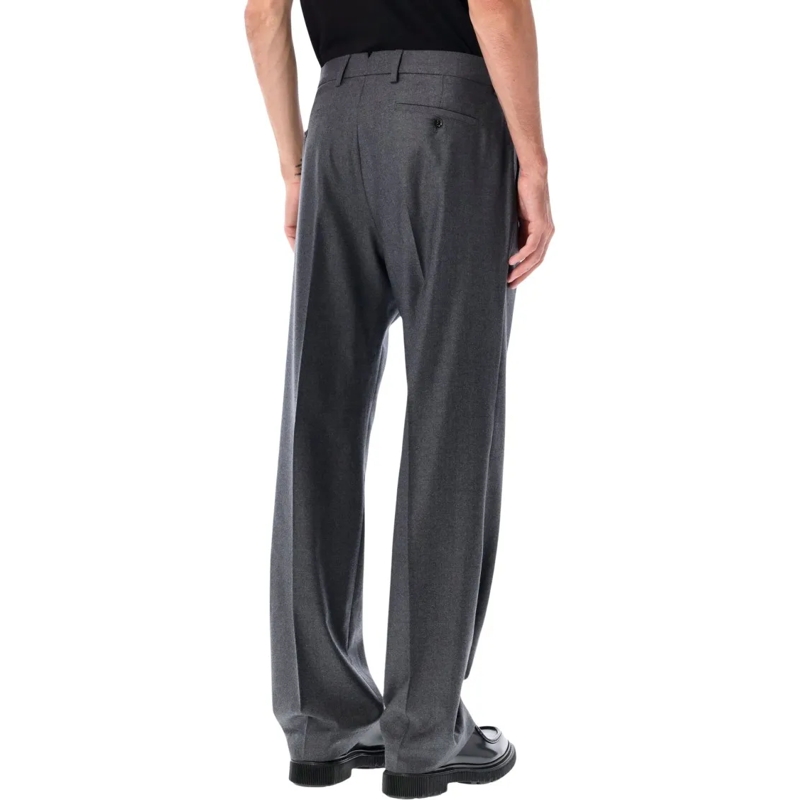 AMI Paris Anzugshose Tailored Anthracite Wool Trousers With Refined Sil Black