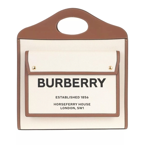 Burberry Pocket Shoulder Bag With Handle Brown Rymlig shoppingväska