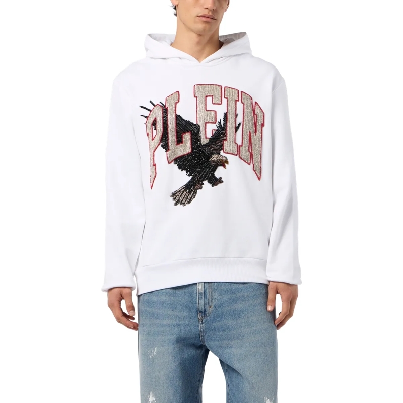 Philipp Plein Hoodie Kapuzen-Sweatshirt Eagle weiss(Image 3)