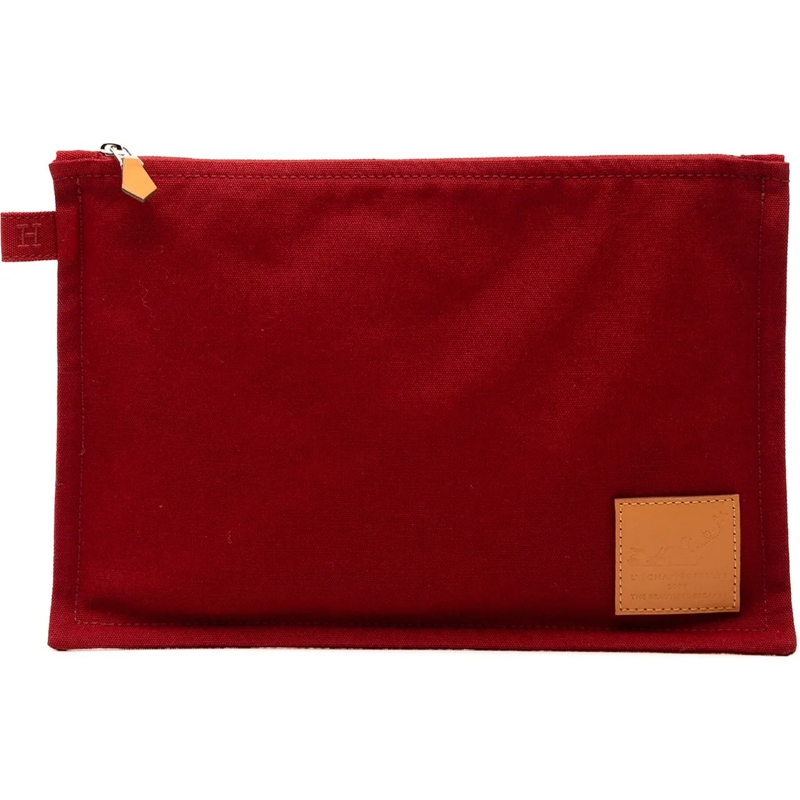 Hermès Necessaire Toile Bora Bora Pouch MM rot