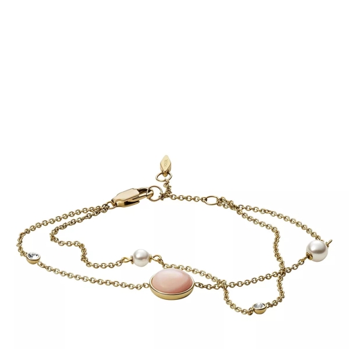 Fossil Sutton Pink Mother-of-Pearl Multi-Strand Bracelet Gold Armband