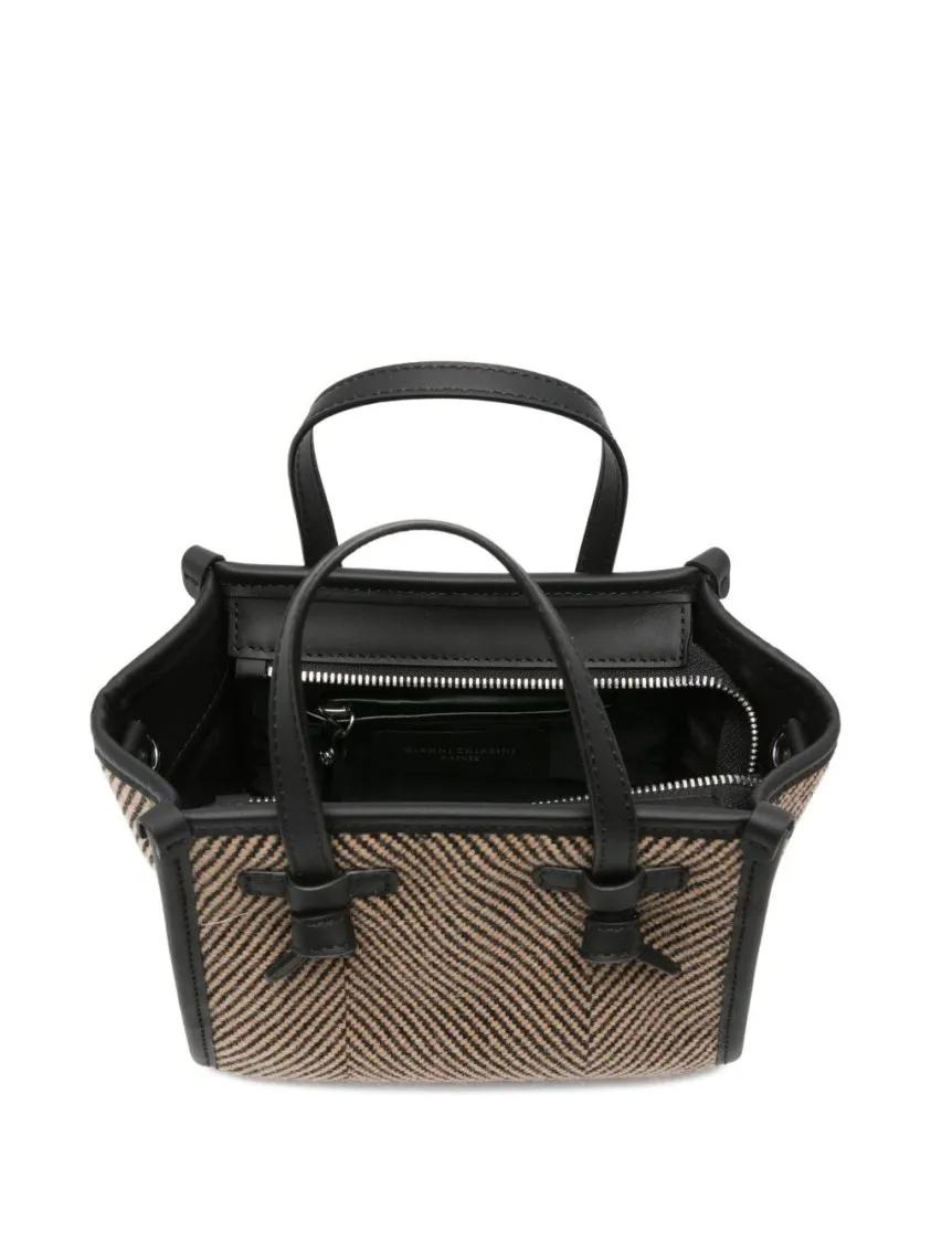 Thumbnail - Gianni Chiarini Shopper & Totes - Textured Herringbone Tote Bag With Leather Accents - Gr. unisize - in Grau - für Damen