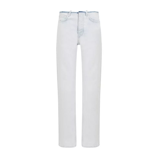 Balenciaga Cut Off Waistband Jeans White 